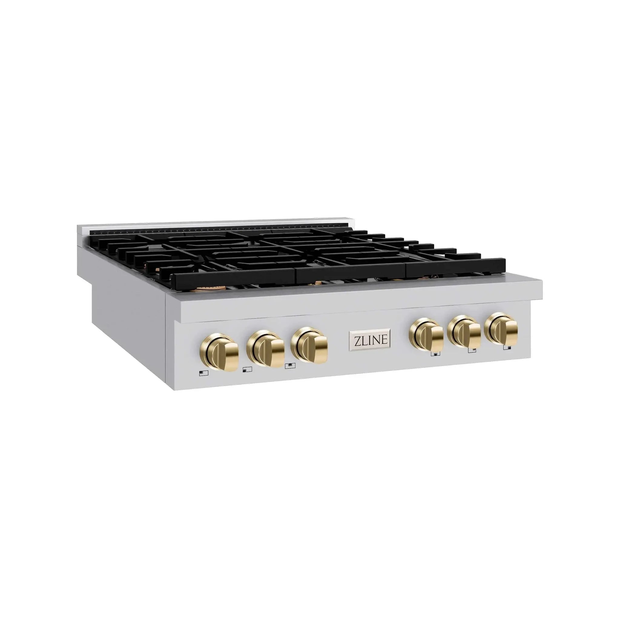 ZLINE 36" Paramount Gas Rangetop Stainless Steel Gold SRTZ-36-G by Farmhouse Kitchen and Bath