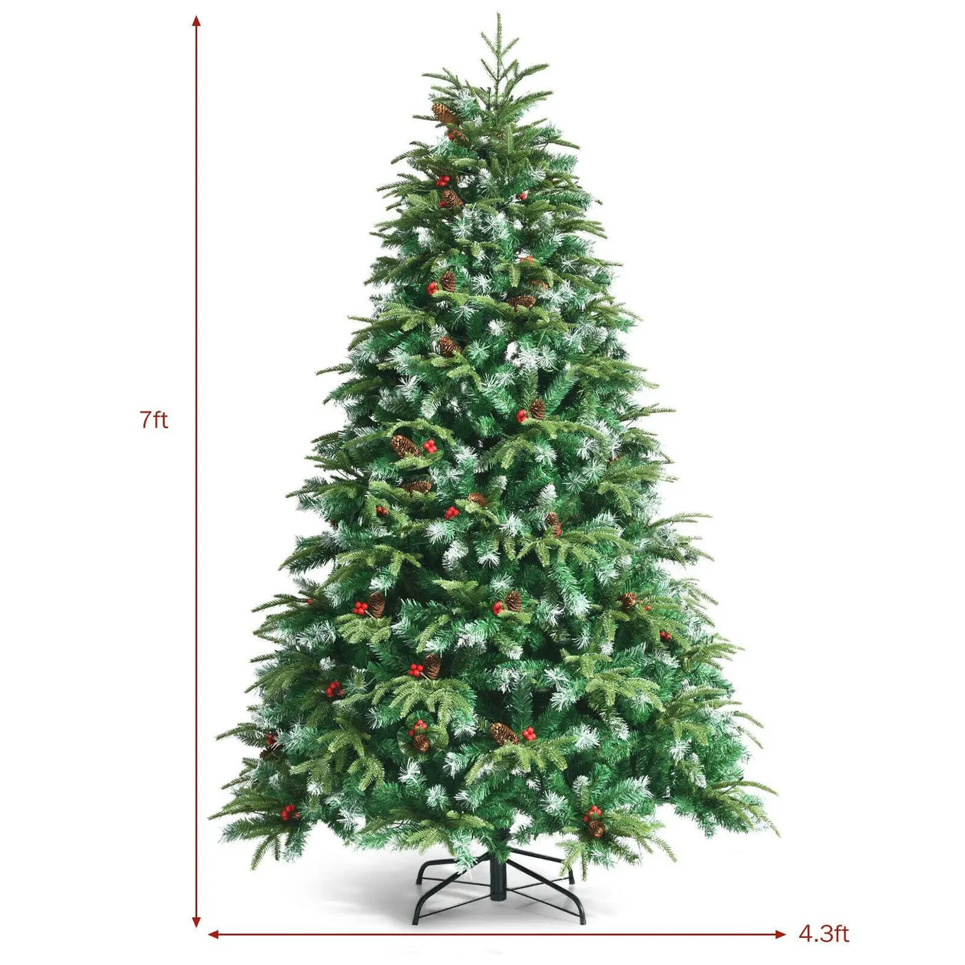Pre-Lit Snowy Christmas Hinged Tree with Multi-Color Lights by DirectDeals