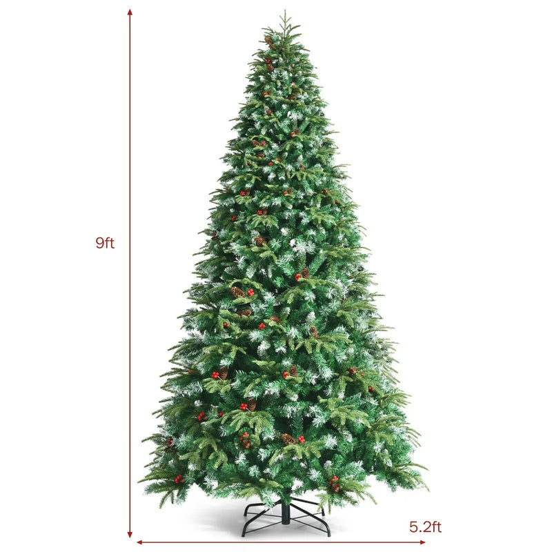 Pre-Lit Snowy Christmas Hinged Tree with Multi-Color Lights by DirectDeals