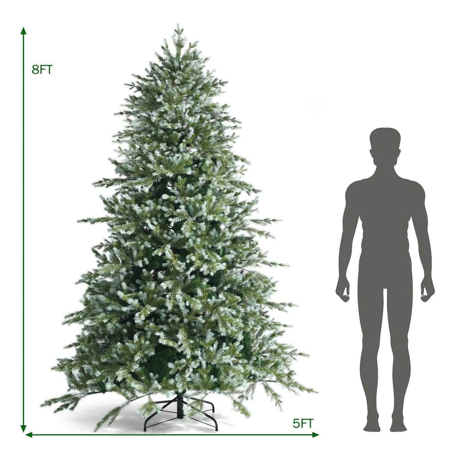 8 Feet Hinged Artificial Christmas Spruce Tree with Mixed PE and PVC Tips by DirectDeals