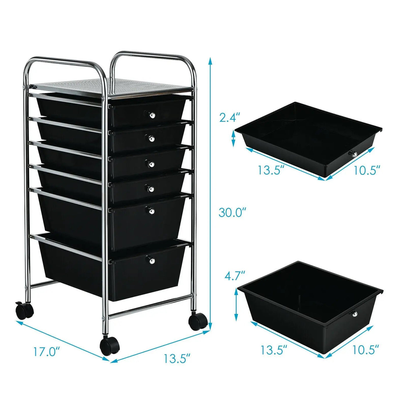 6 Drawers Rolling Storage Cart Organizer by DirectDeals