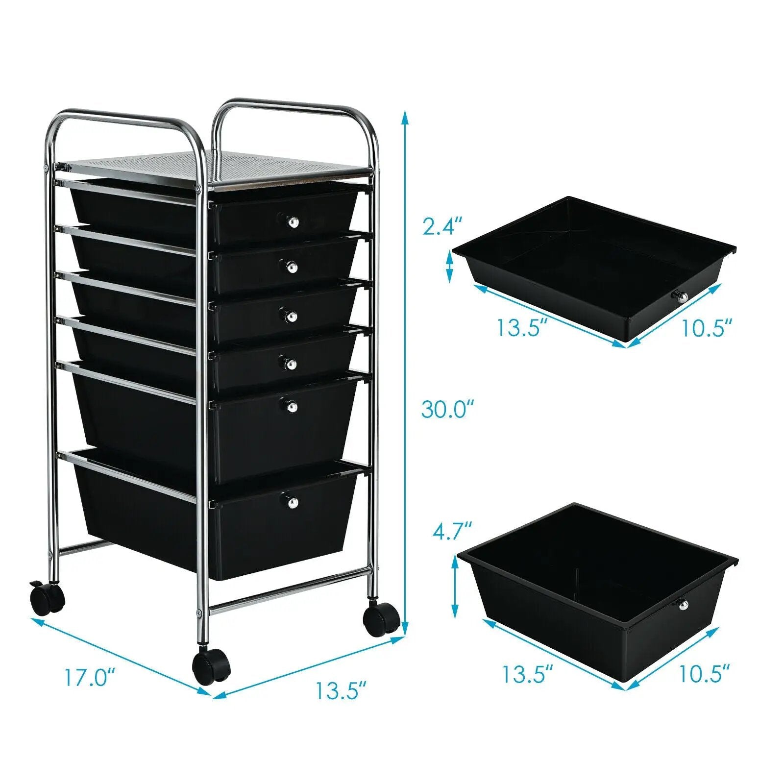 6 Drawers Rolling Storage Cart Organizer by DirectDeals