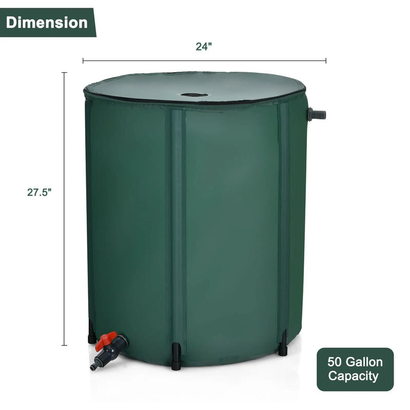 53 Gallon Portable Collapsible Rain Barrel Water Collector by DirectDeals