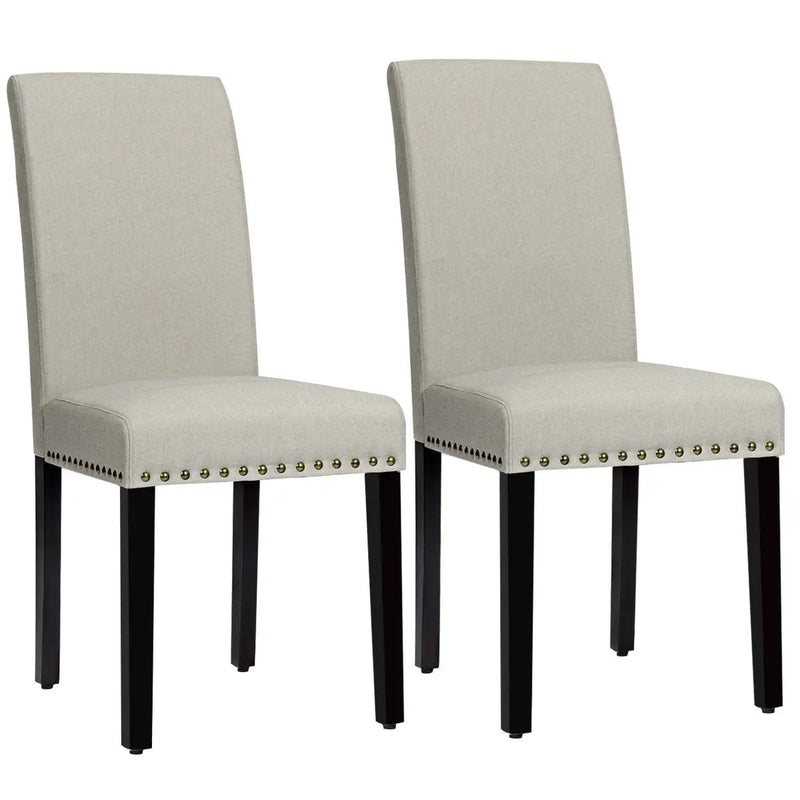Set of 2 Fabric Upholstered Dining Chairs with Nailhead by DirectDeals