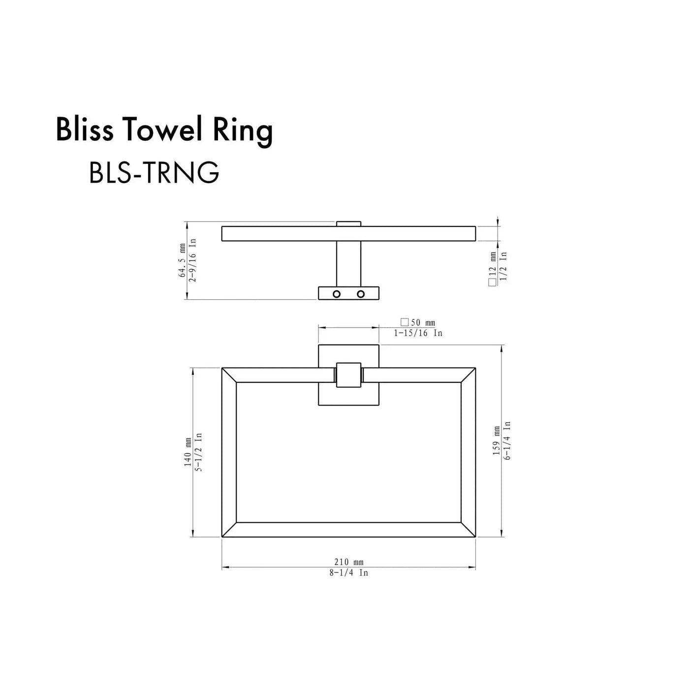 ZLINE Bliss Towel Ring BLS-TRNG-CB by Farmhouse Kitchen and Bath