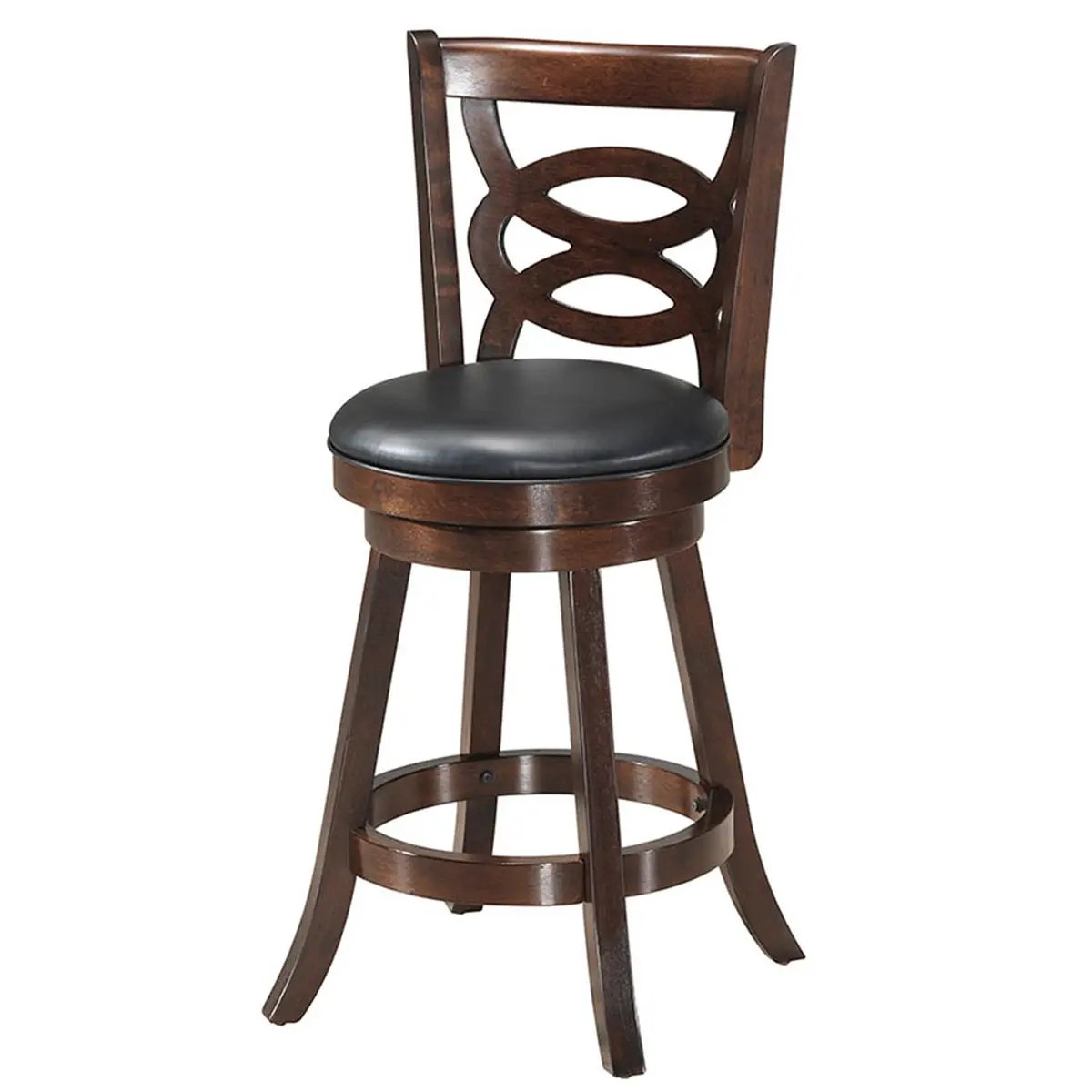 Counter Height Upholstered Espresso Swivel Dining Chair with Cushion Seat by DirectDeals