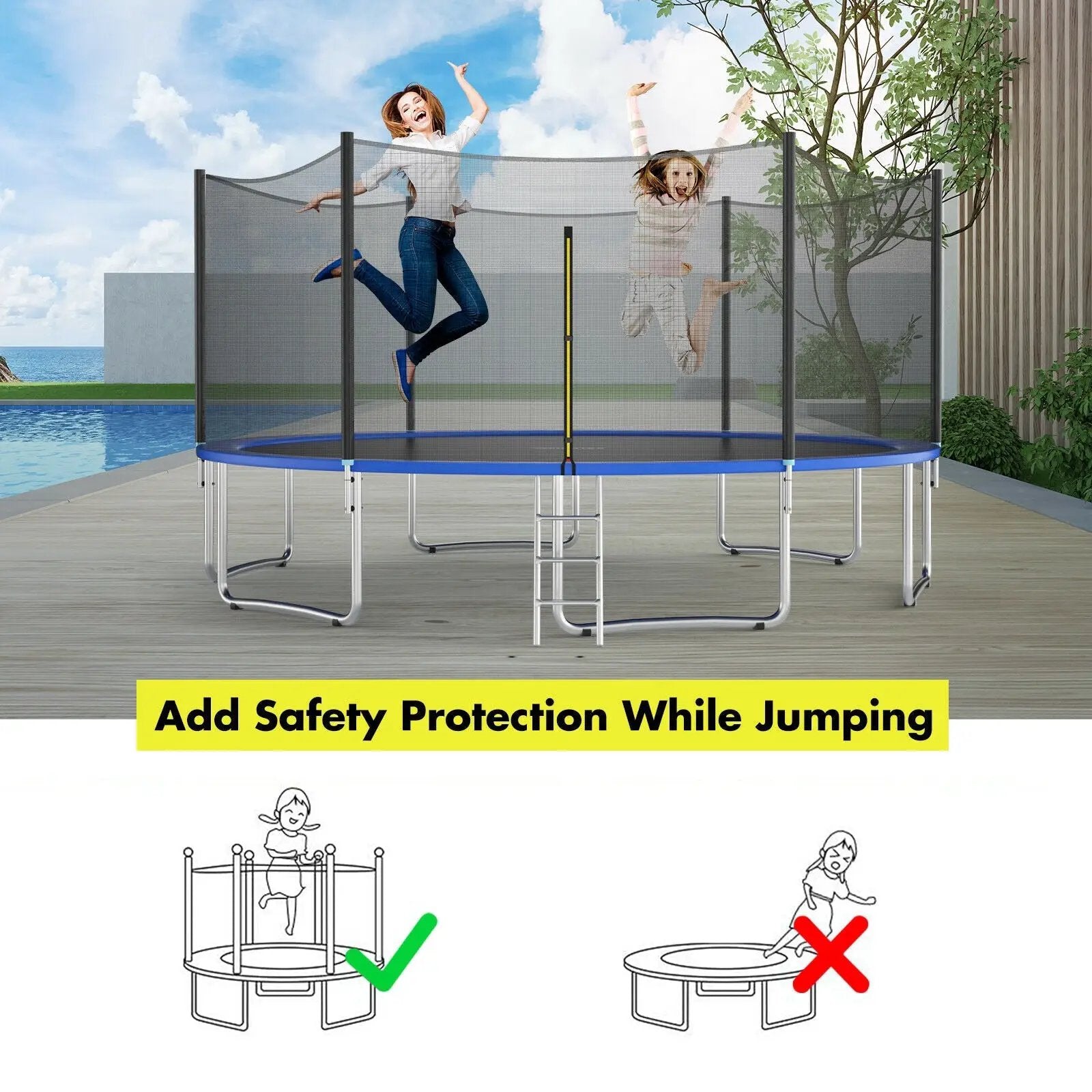 Trampoline Safety Replacement Protection Enclosure Net-16 ft by DirectDeals