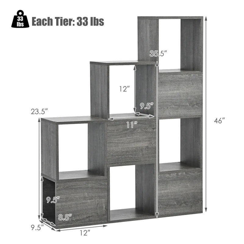 Freestanding Display Shelf for Living Room-Gray by DirectDeals