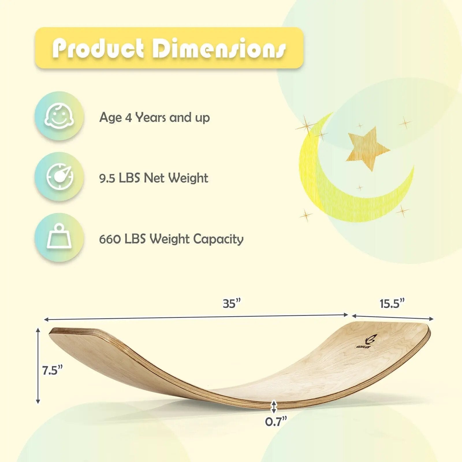 Wobble Balance Board 15.5 Inch for Kids and Adults by DirectDeals