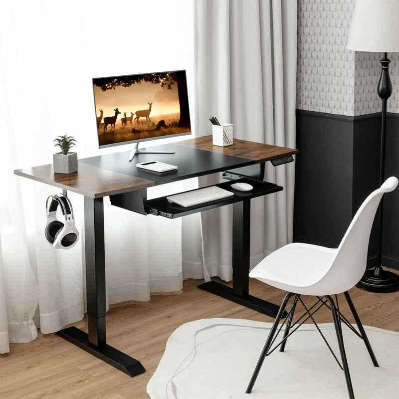 48 Inch Electric Sit to Stand Desk with Keyboard Tray by DirectDeals