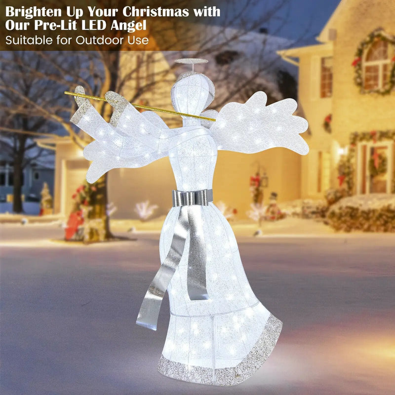 Pre-Lit Angel Christmas Decoration with 100 LED Lights by DirectDeals