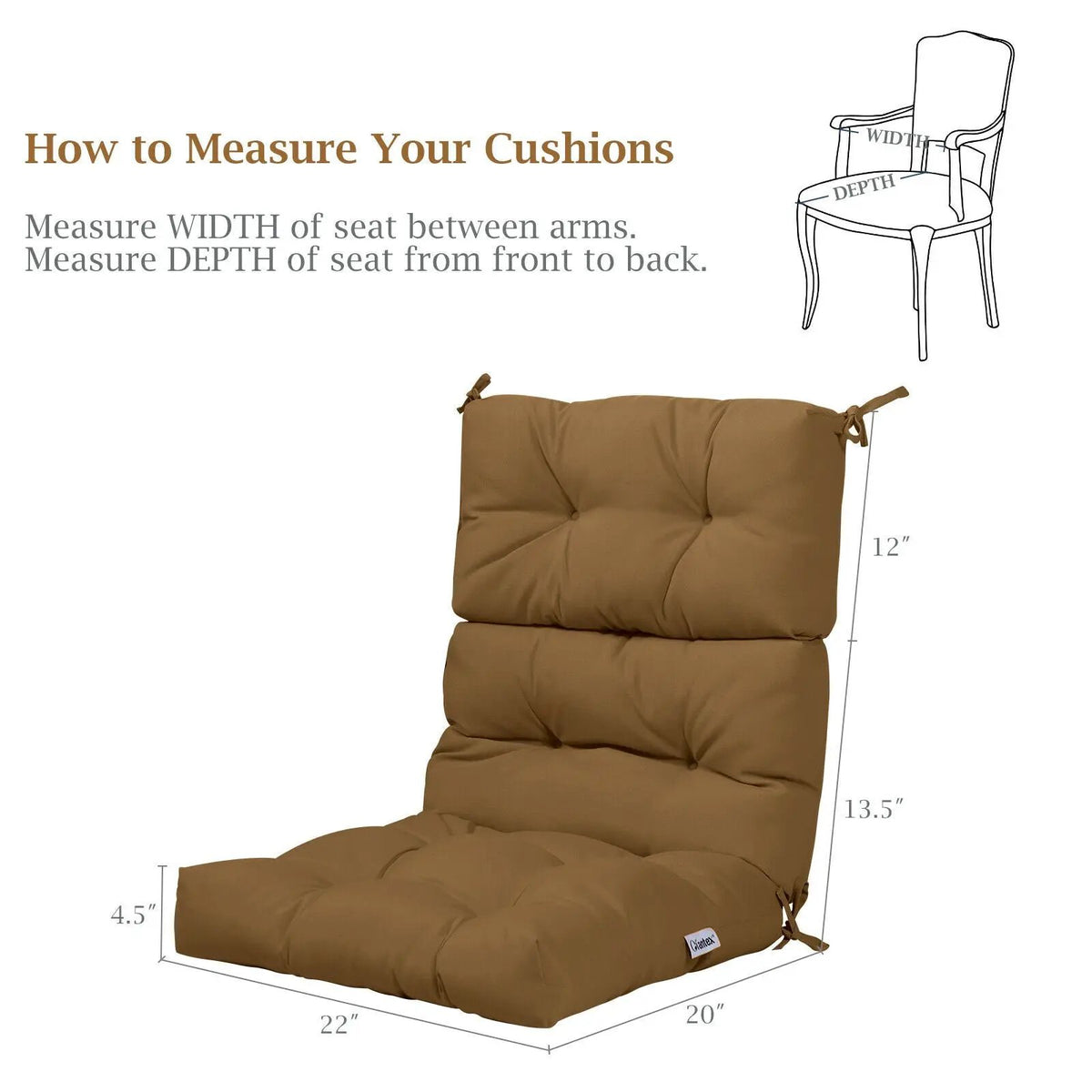 22 x 44 Inch Tufted Outdoor Patio Chair Seating Pad by DirectDeals