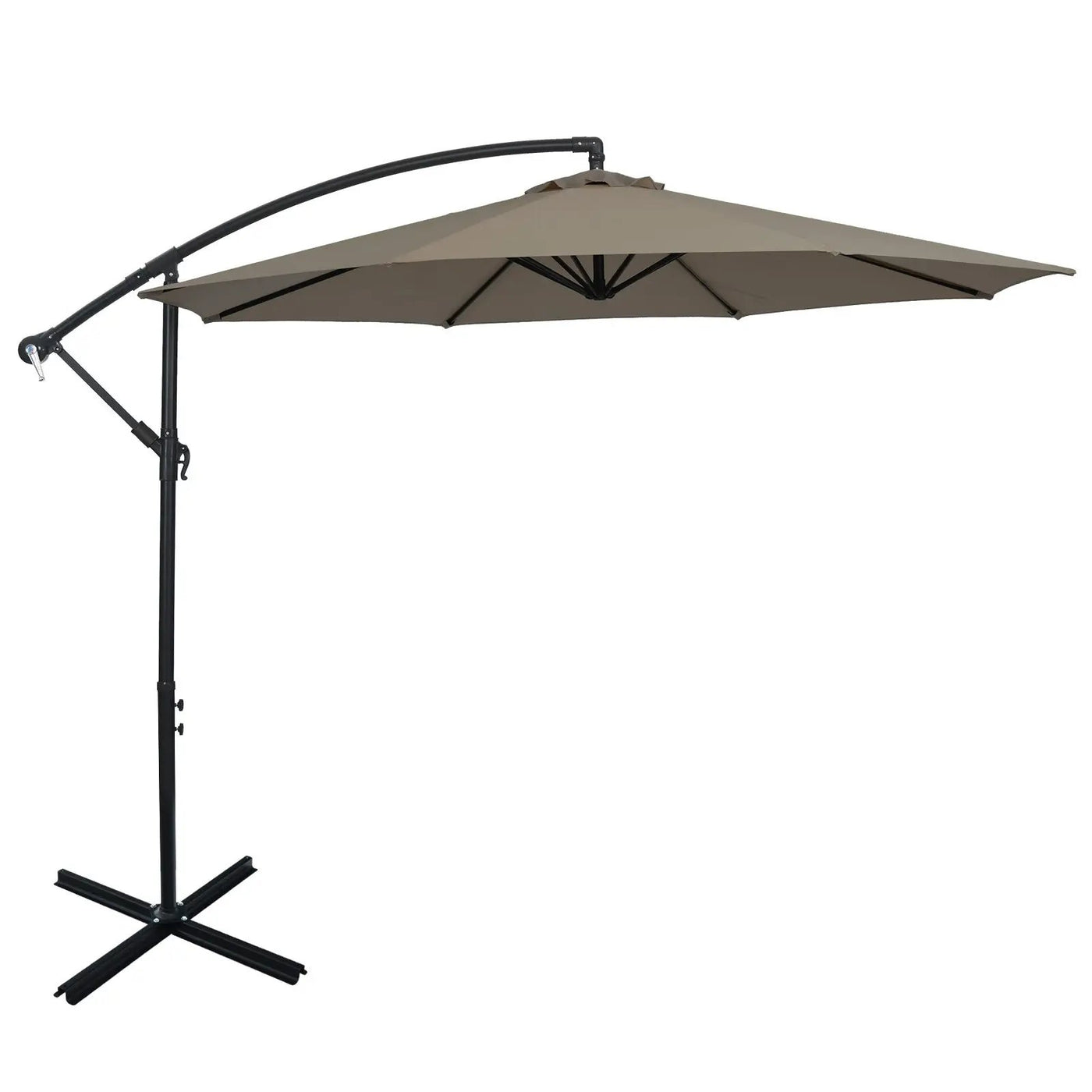 10 Feet Offset Umbrella with 8 Ribs Cantilever and Cross Base by DirectDeals