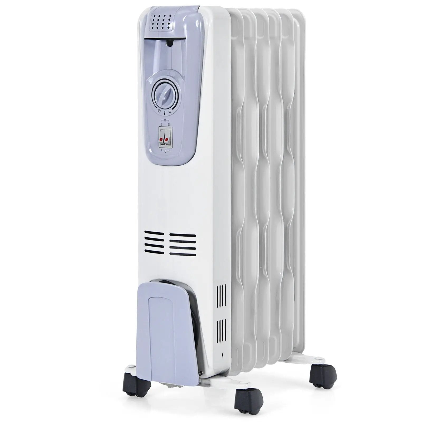 1500W Oil Filled Radiator with Thermostat and 4 Bottom Wheels by DirectDeals