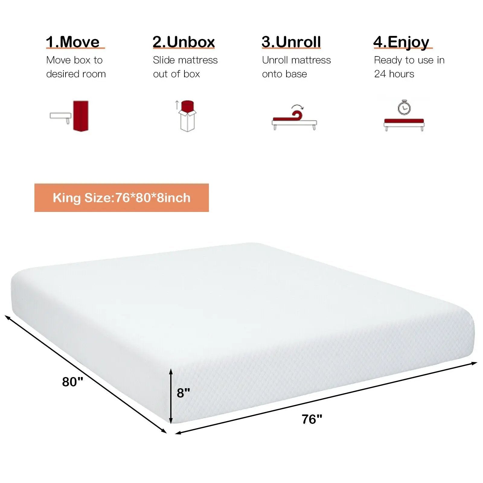 8 Inch Foam Medium Firm Mattress with Jacquard Cover by DirectDeals