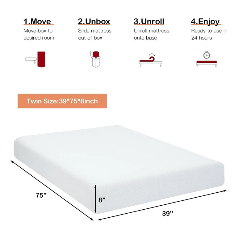 8 Inch Foam Medium Firm Mattress with Jacquard Cover by DirectDeals