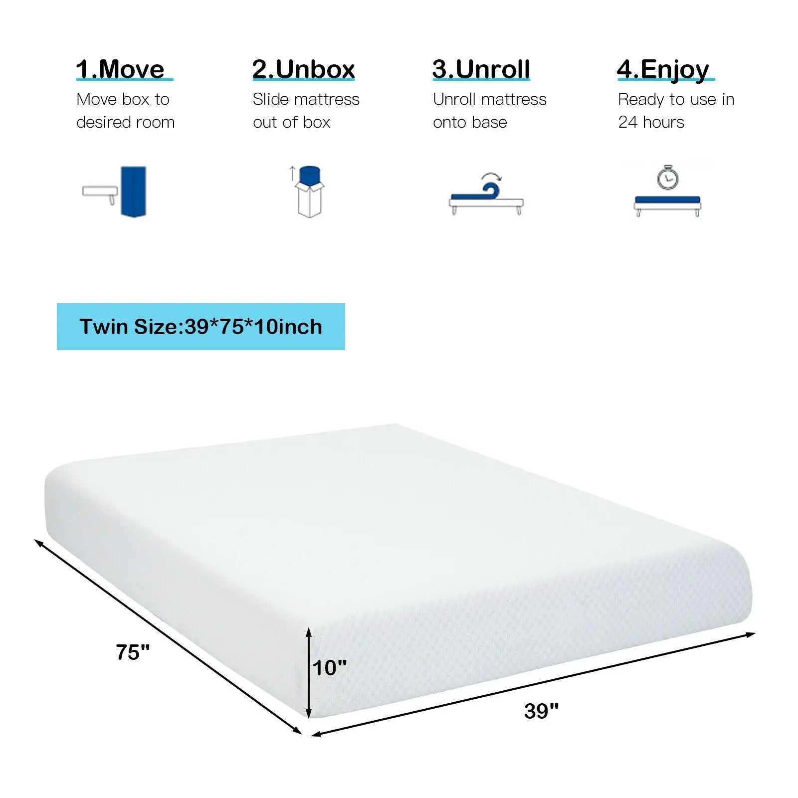 10 Inch Air Foam Pressure Relief Bed Mattress with Jacquard Soft Cover by DirectDeals
