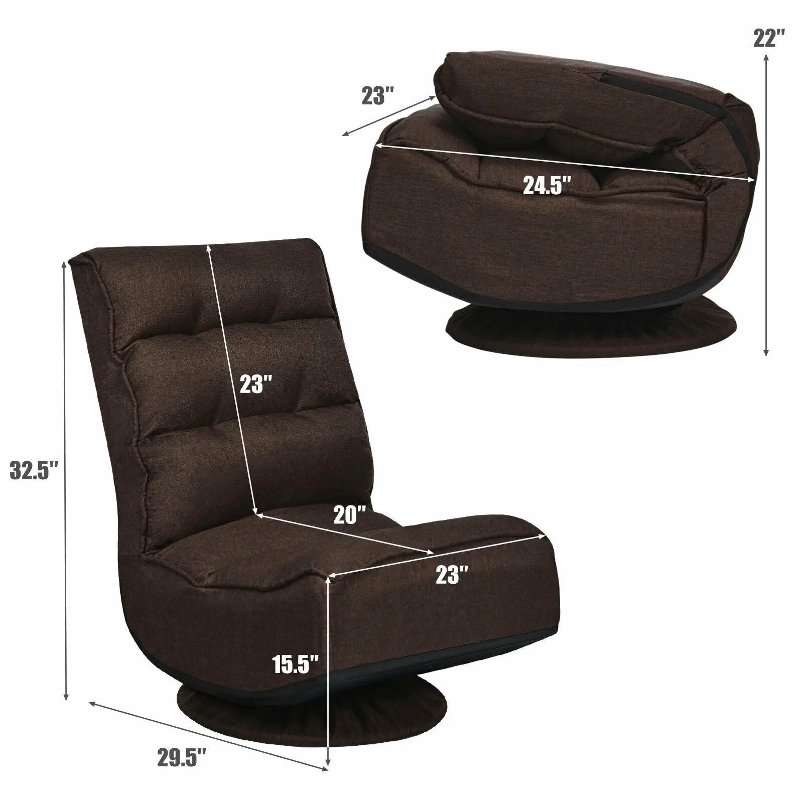 5-Position Folding Floor Gaming Chair by DirectDeals