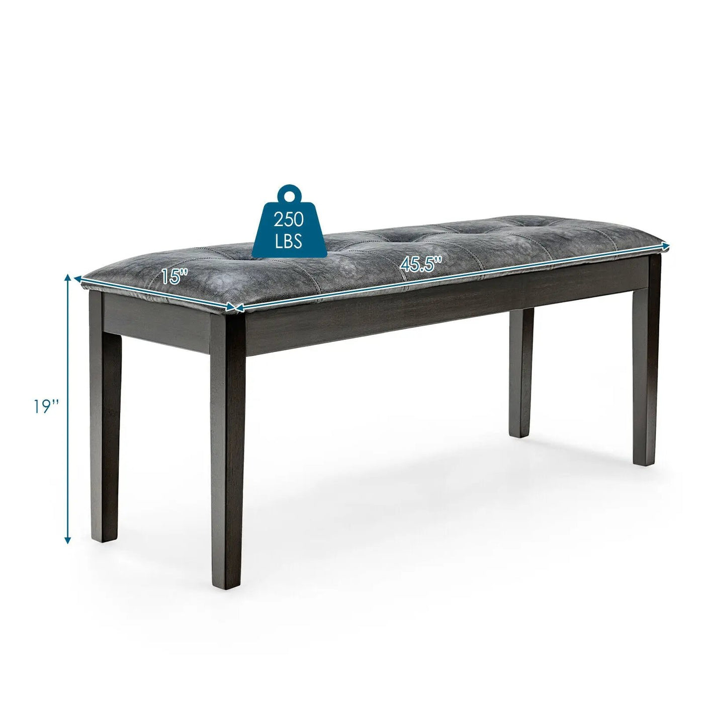Upholstered Dining Room PU Bench Solid Wood Button Tufted by DirectDeals