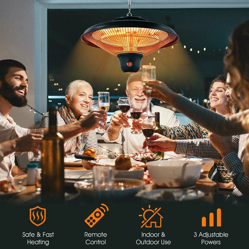 1500W Electric Hanging Ceiling Mounted Infrared Heater with Remote Control by DirectDeals