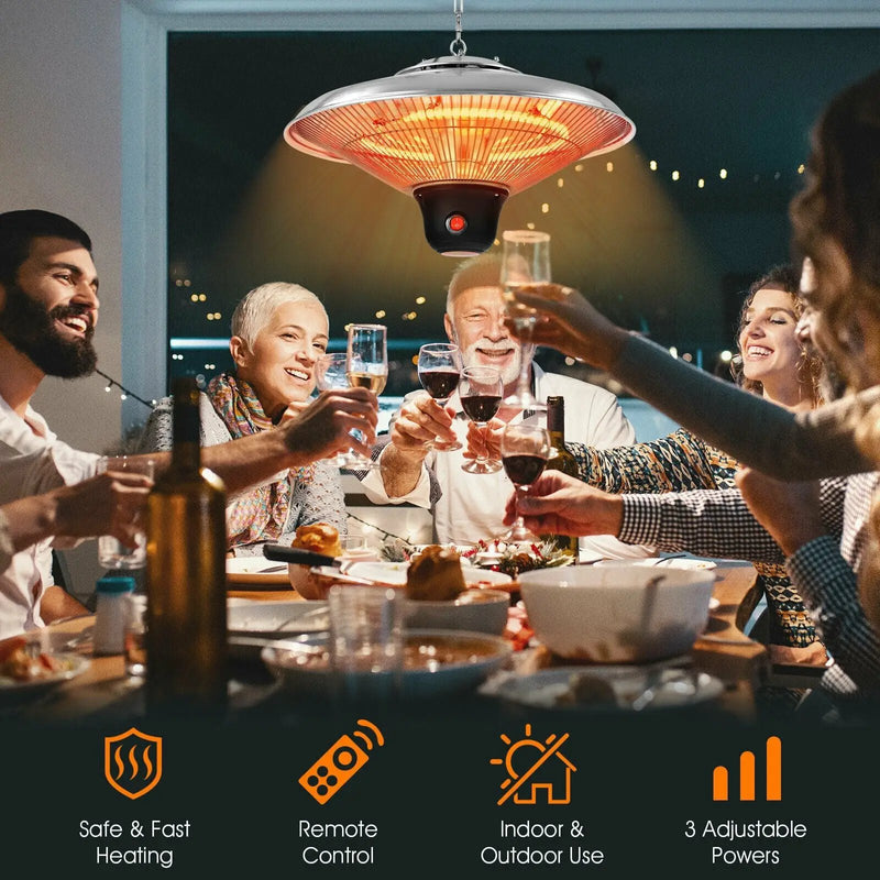 1500W Electric Hanging Ceiling Mounted Infrared Heater with Remote Control by DirectDeals