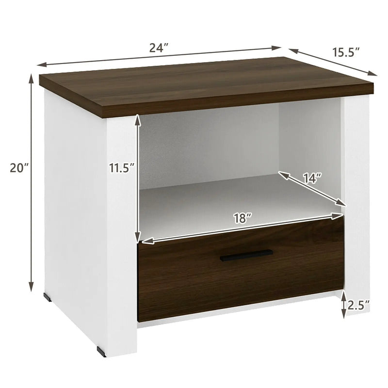Accent Nightstand with Drawer and Open Shelf by DirectDeals