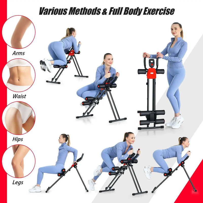 Foldable Adjustable Core Abdominal Trainer with 3 Adjustable Resistance and LCD Display by DirectDeals