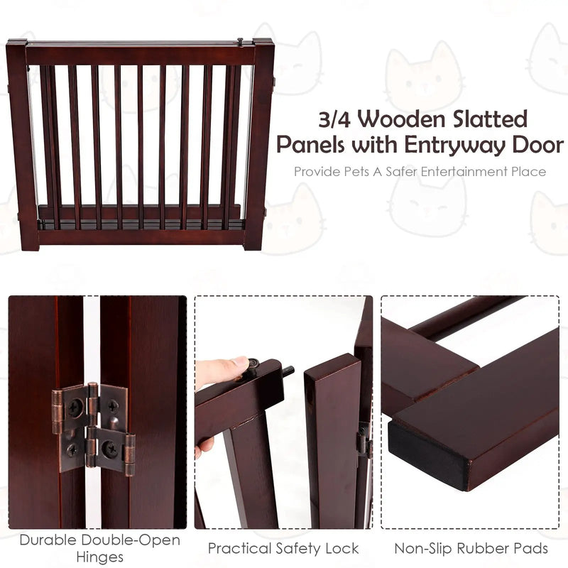 24 Inch Configurable Folding 3 Panel Wood Dog Fence by DirectDeals