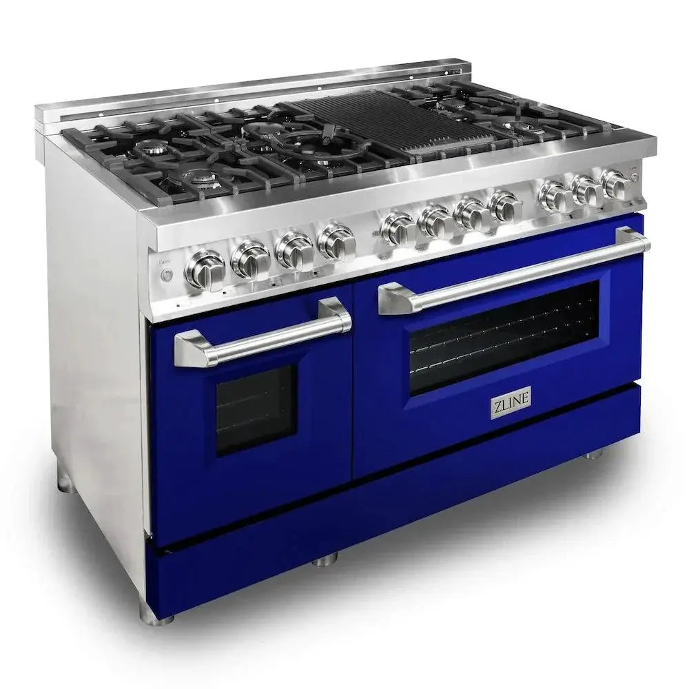 ZLINE 48" Bundle Range RA-48 & Range Hood KB-48, 2KP-RABGRH48 by Farmhouse Kitchen and Bath