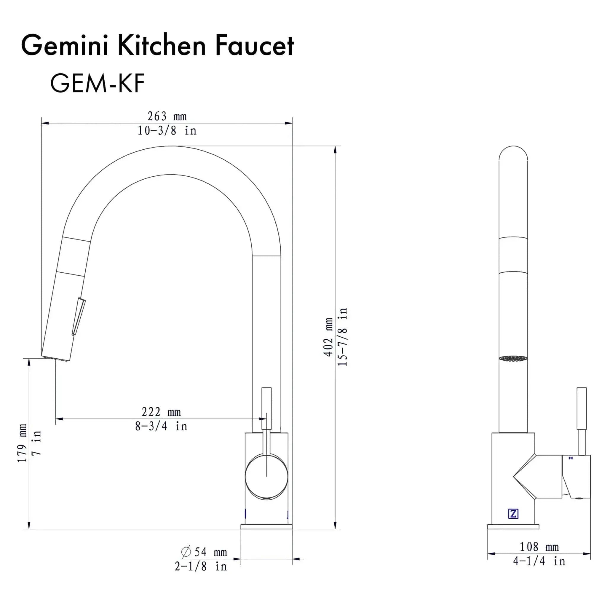 ZLINE Gemini Kitchen Faucet, GEM-KF-CB by Farmhouse Kitchen and Bath