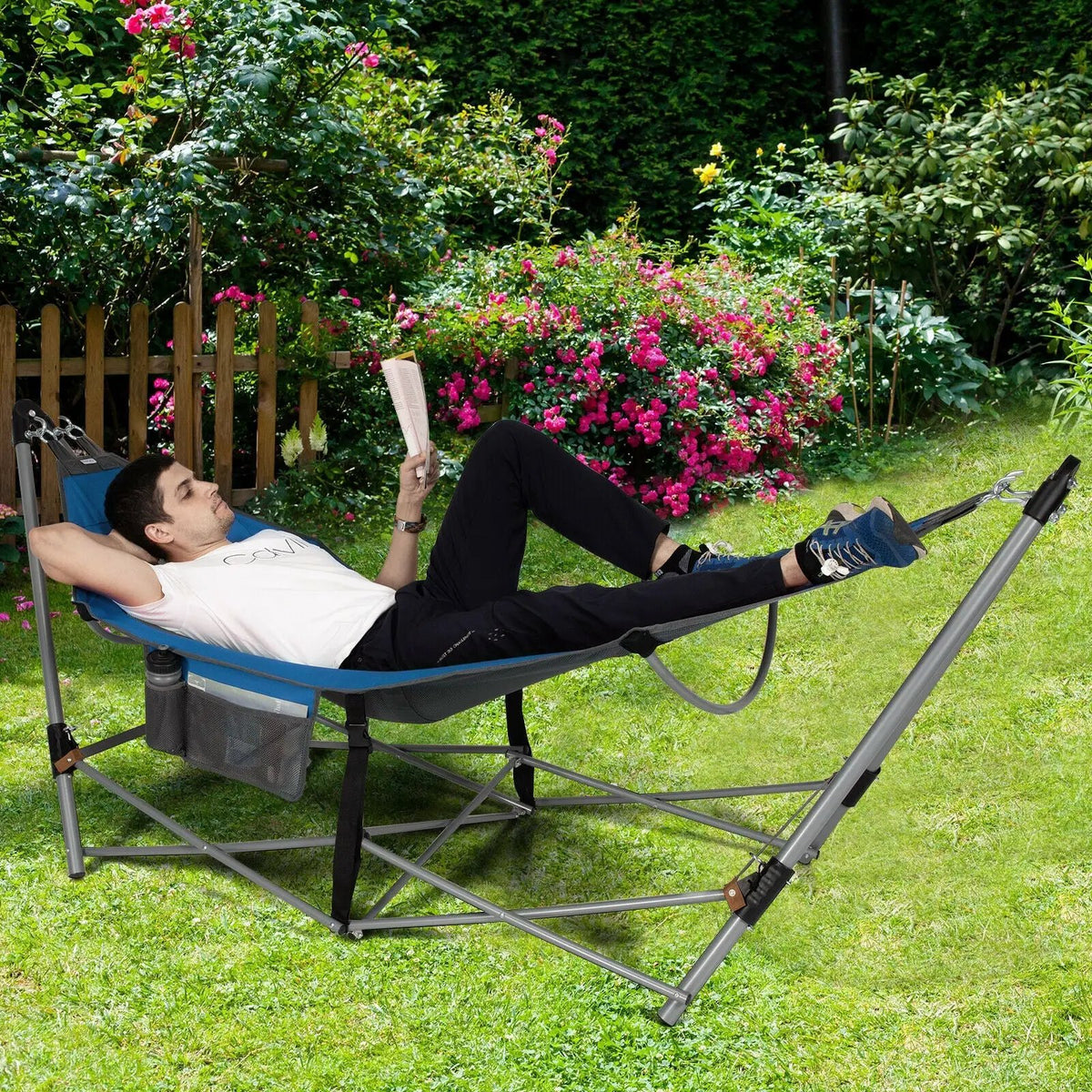 Portable Folding Hammock with Hammock Stand by DirectDeals