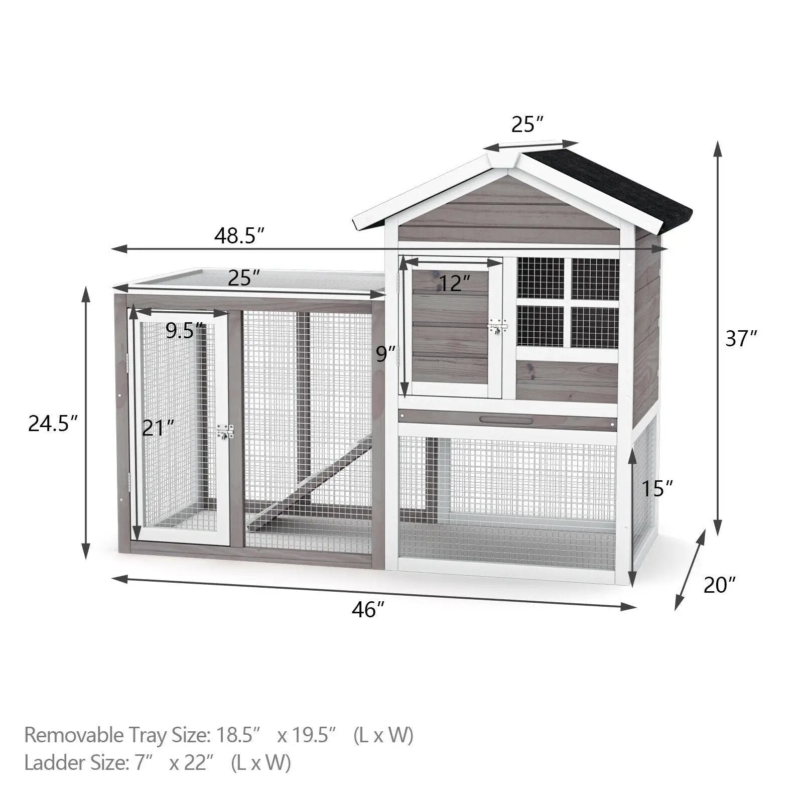 2-Story Wooden Rabbit Hutch with Running Area by DirectDeals