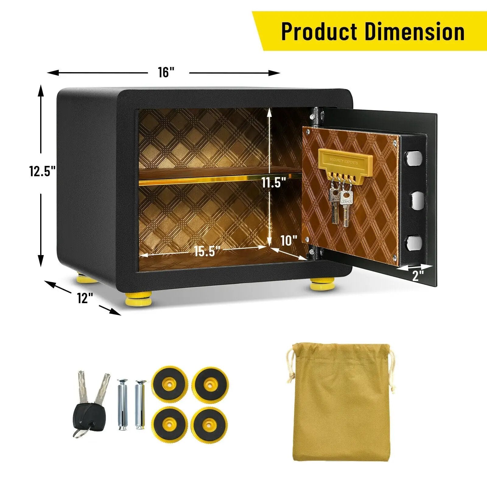 1.0 cu ft Fireproof Waterproof Electronic Safe Box with Digital Keypad and Key by DirectDeals