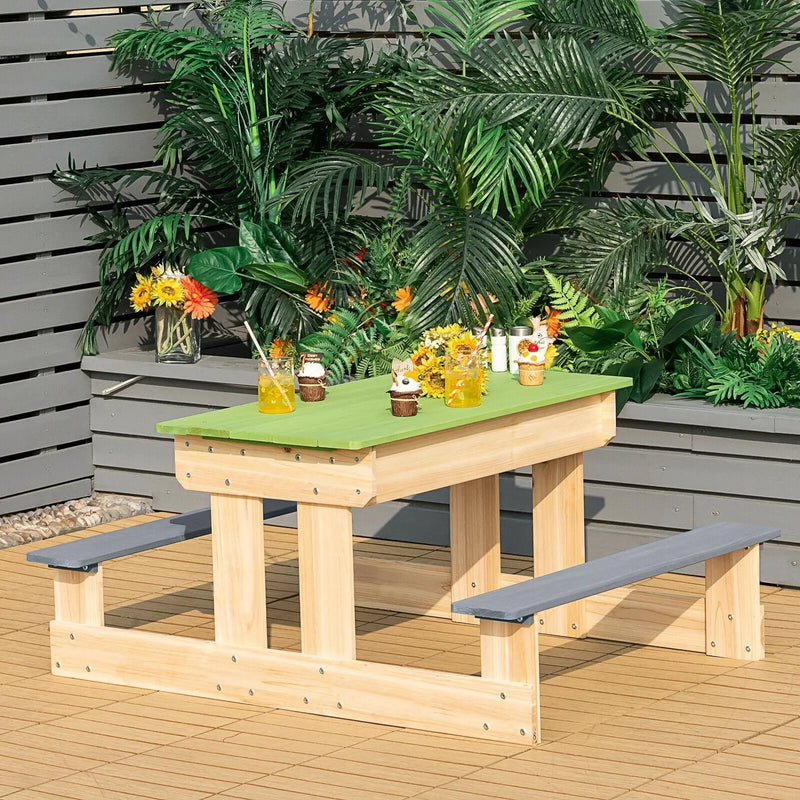 3-in-1 Outdoor Wooden Kids Water Sand Table with Play Boxes by DirectDeals