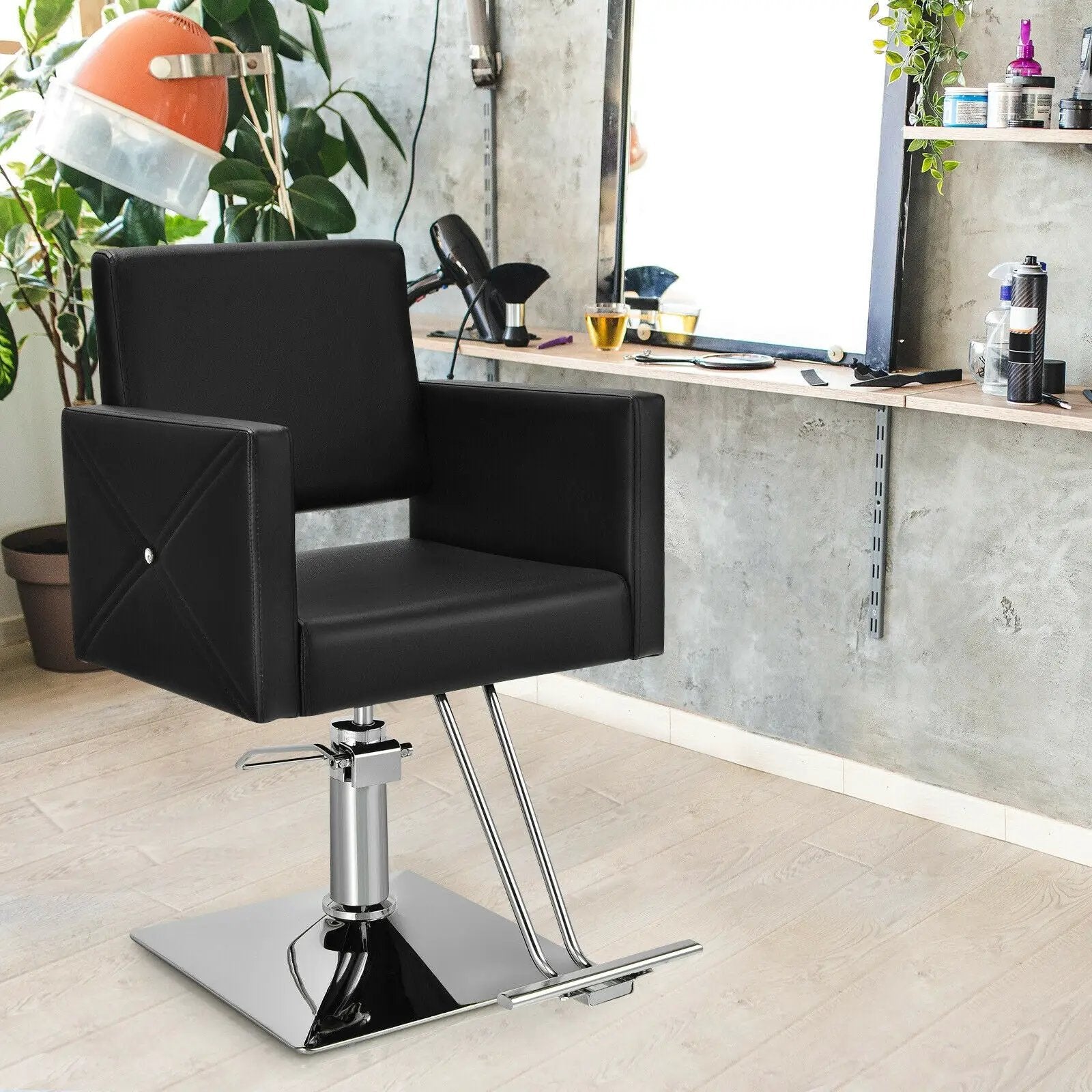 Salon Chair for Hair Stylist with Adjustable Swivel Hydraulic-Black by DirectDeals