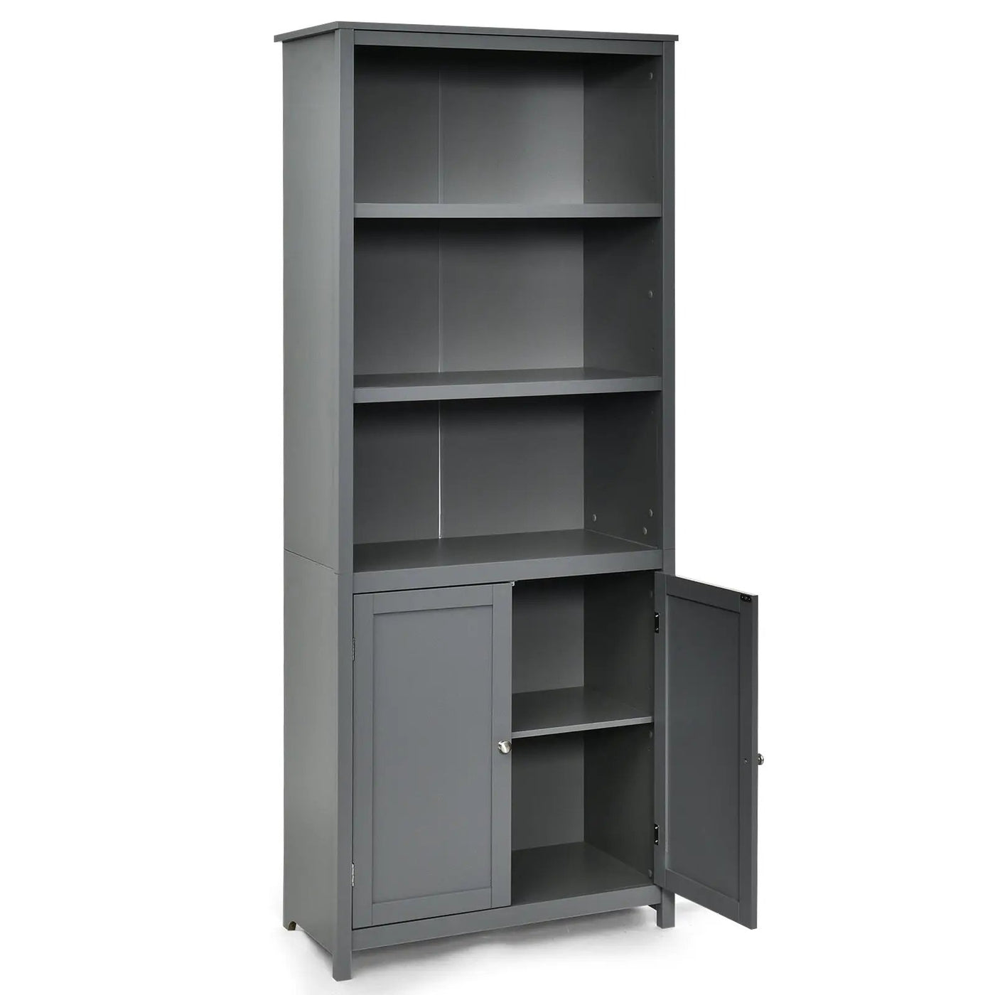 Bookcase Shelving Storage Wooden Cabinet Unit Standing Display Bookcase with Doors by DirectDeals