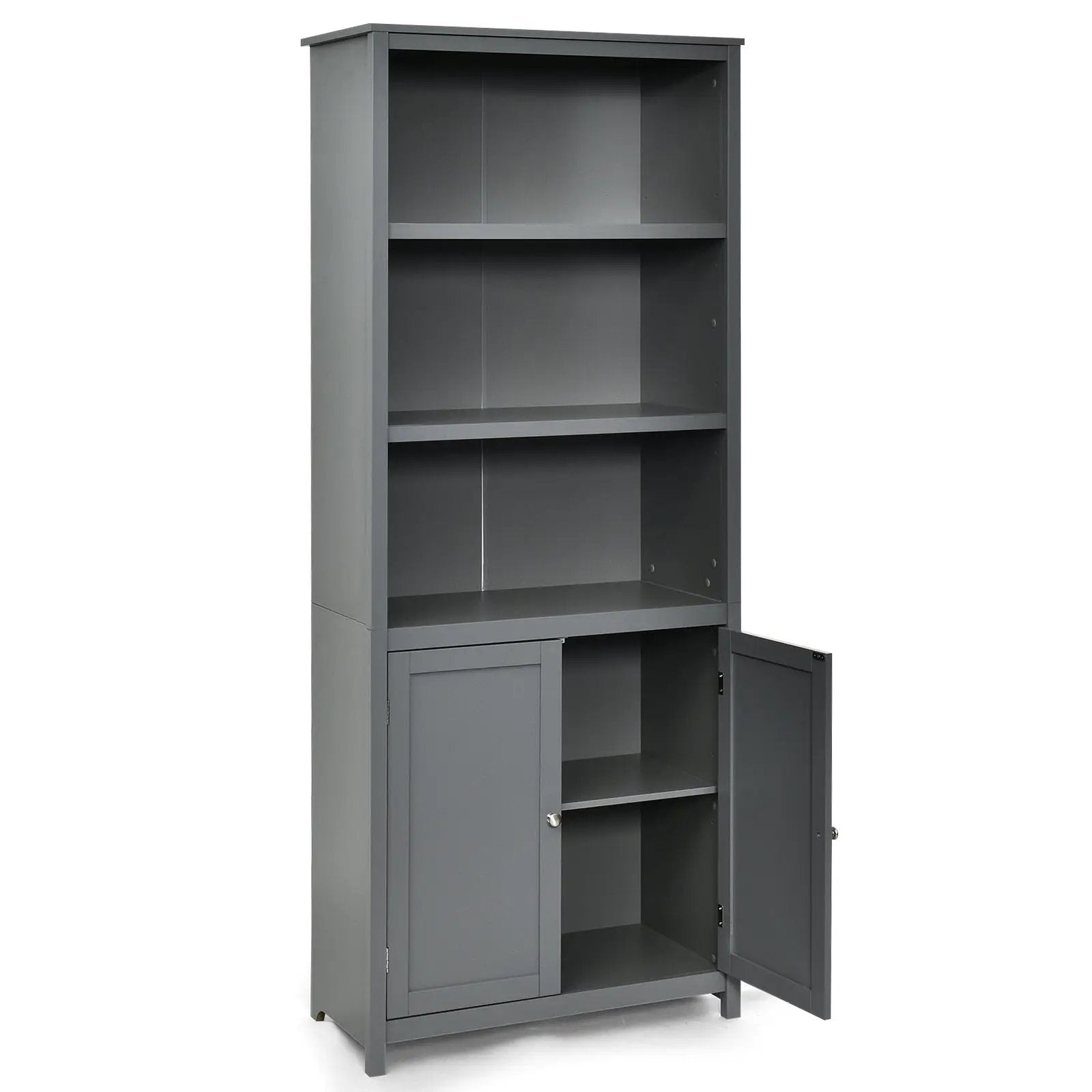 Bookcase Shelving Storage Wooden Cabinet Unit Standing Display Bookcase with Doors by DirectDeals