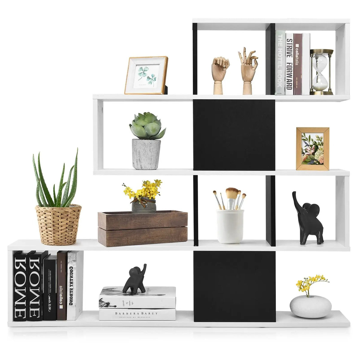 5-Tier Bookshelf Corner Ladder Bookcase with Storage Rack by DirectDeals