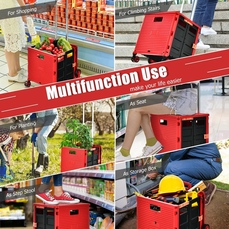 Costway Foldable Utility Cart for Travel and Shopping by DirectDeals