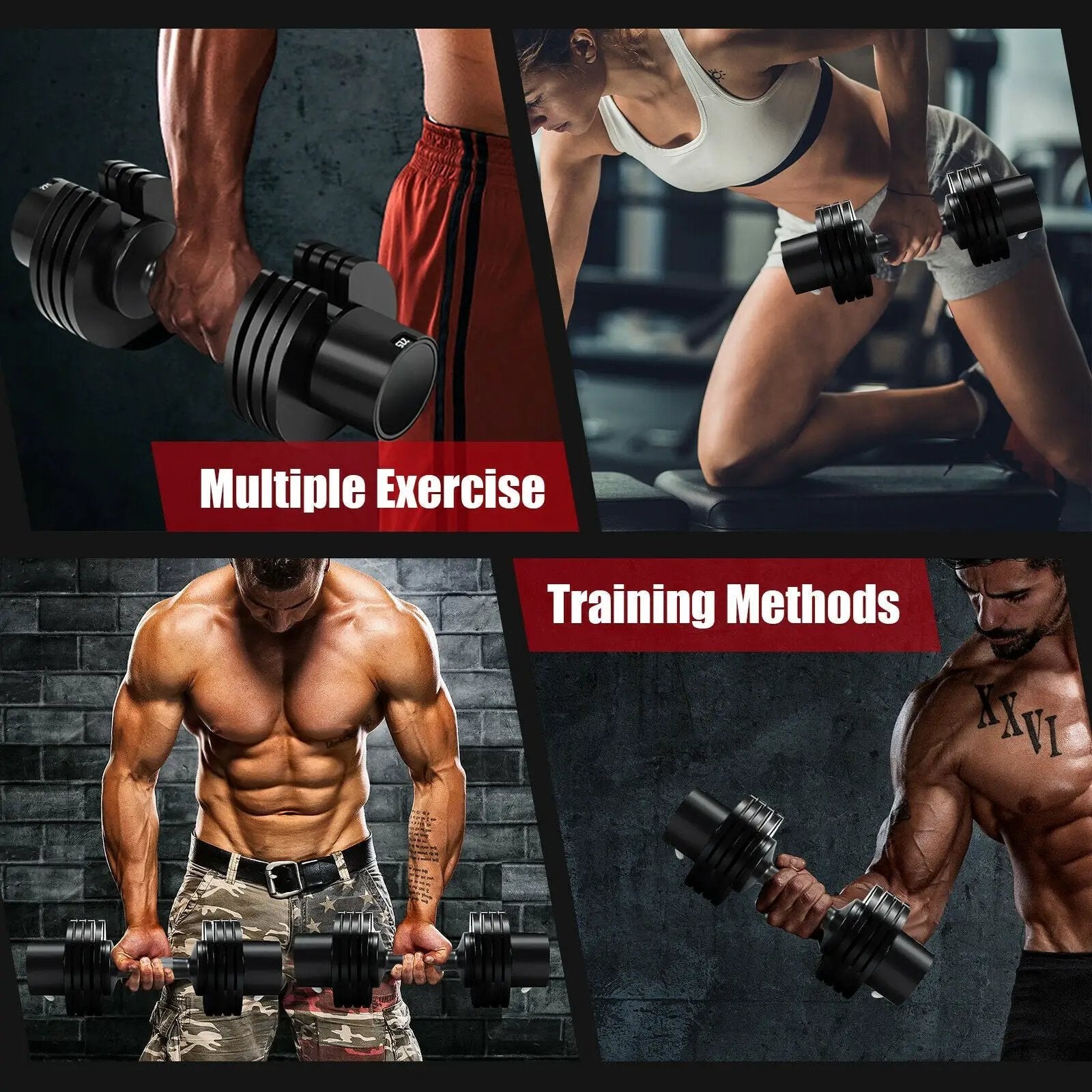27.5 LBS 5-in-1 Adjustable Dumbbell for Gym Home Office by DirectDeals