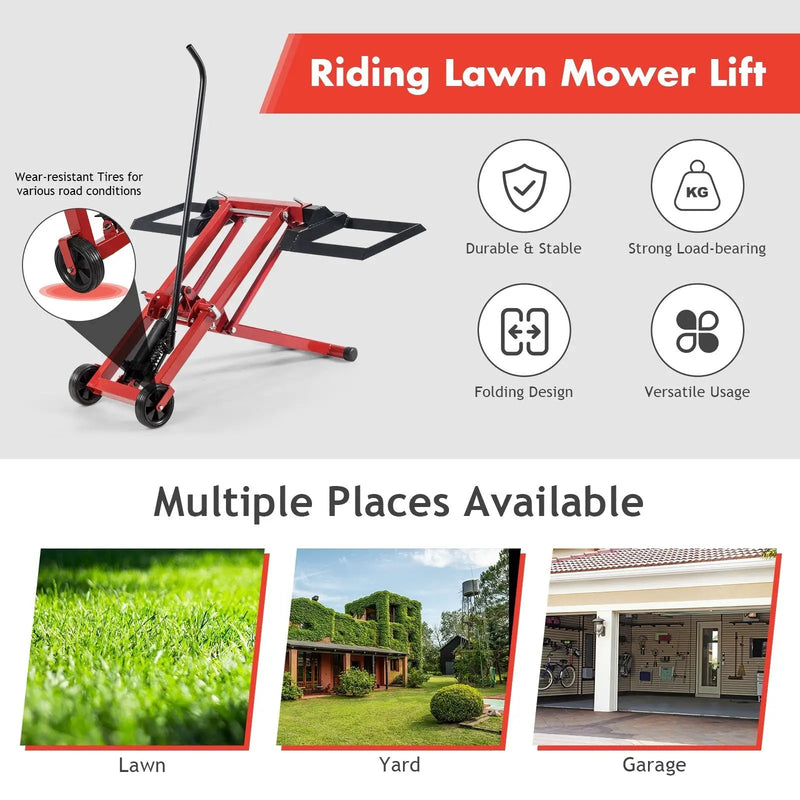 Hydraulic Lawnmower Lift Jack for Tractors and Zero Turn Riding Lawn Mowers by DirectDeals
