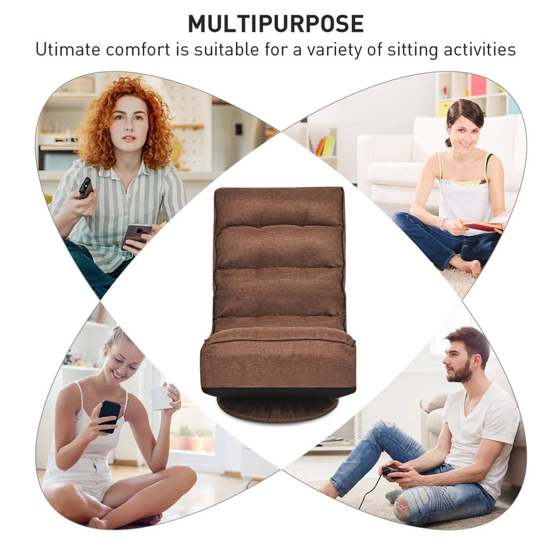 5-Position Folding Floor Gaming Chair by DirectDeals