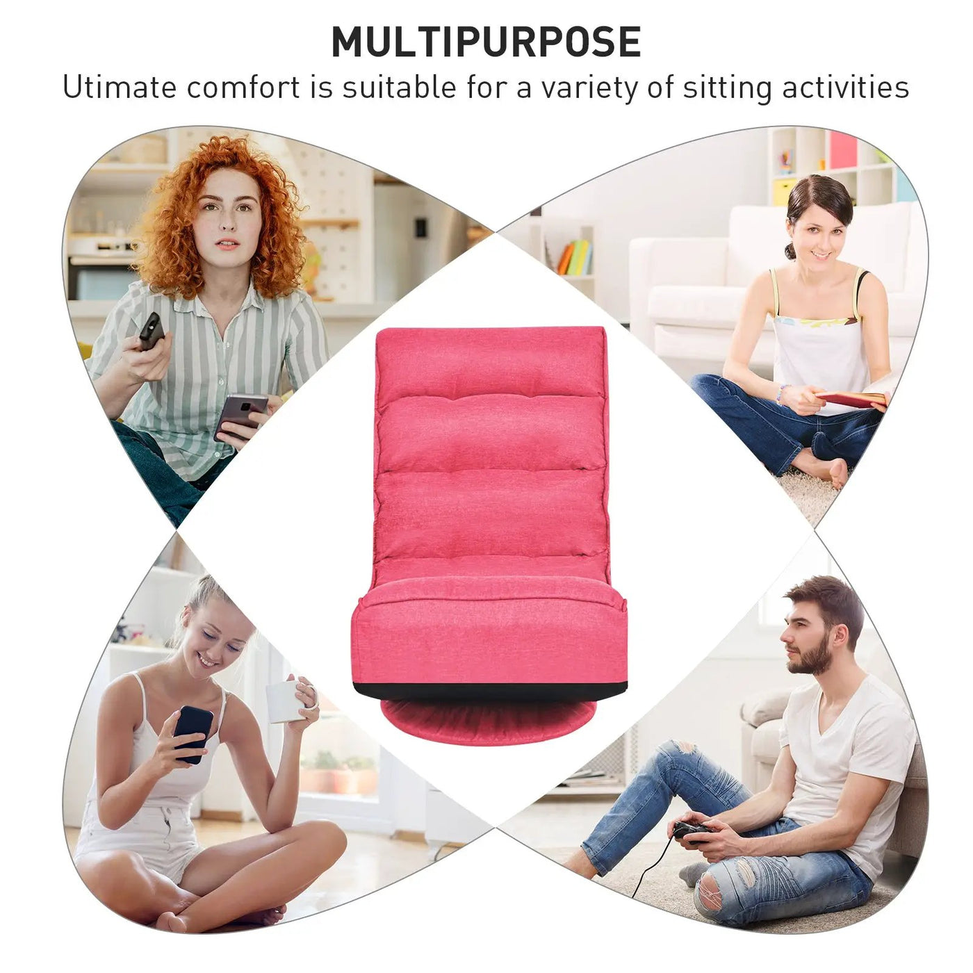 5-Position Folding Floor Gaming Chair by DirectDeals