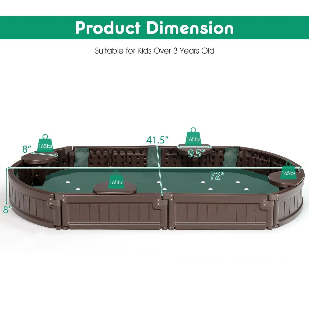 Sandbox with Built-in Corner Seat and Bottom Liner by DirectDeals