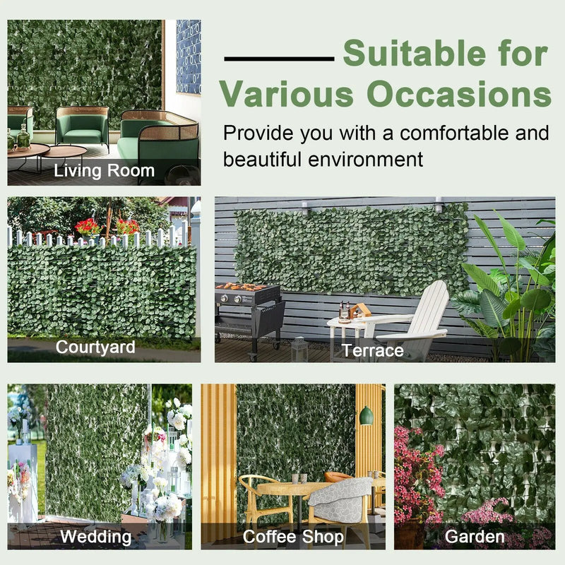 Artificial Ivy Privacy Fence Screen 118 x 39 Inch (4 Pieces) by DirectDeals