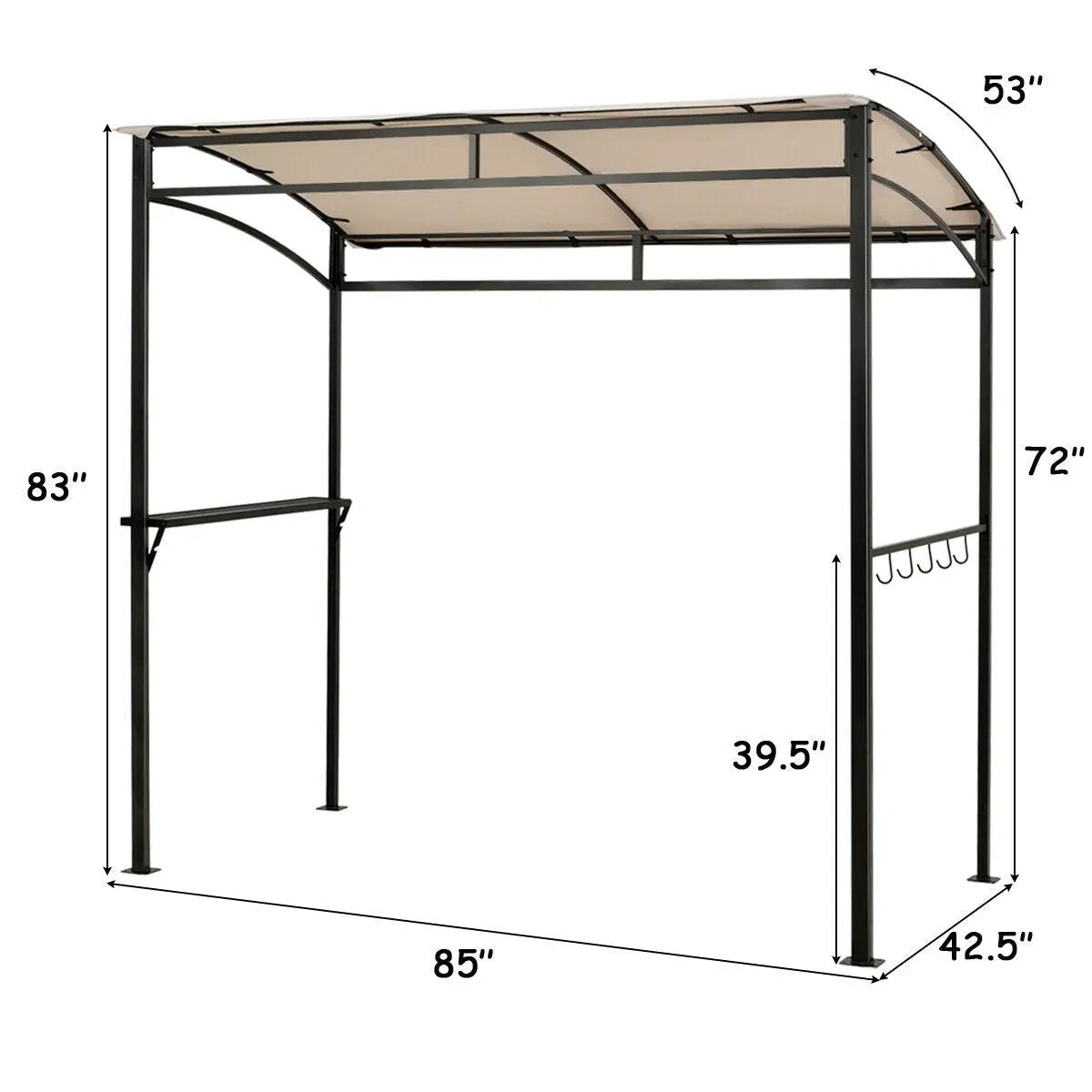 7 x 4.5 Feet Grill Gazebo Outdoor Patio Garden BBQ Canopy Shelter-Brown by DirectDeals
