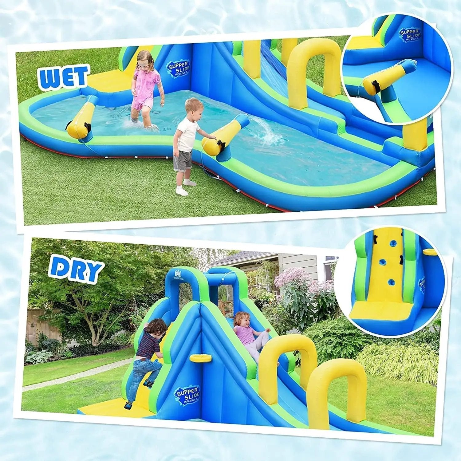 Multifunctional Inflatable Water Bounce with 735W Blower by DirectDeals