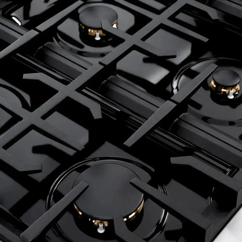 ZLINE 36" Classic Gas Range, Convection Gas Oven Black Stainless Steel Brass Burners, CGRB-BR-36 by Farmhouse Kitchen and Bath