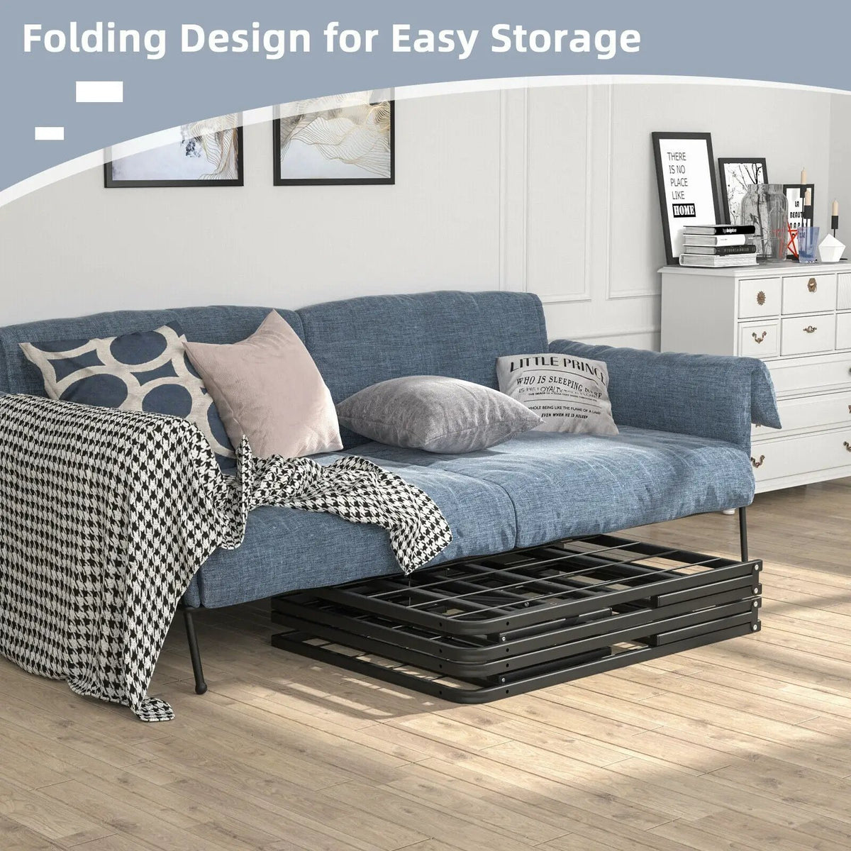 Twin/Full/Queen Size Foldable Metal Platform Bed with Tool-Free Assembly by DirectDeals