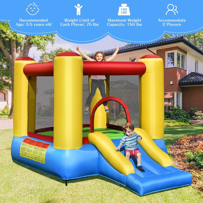 Kids Inflatable Bounce House with Slide and 480W blower by DirectDeals